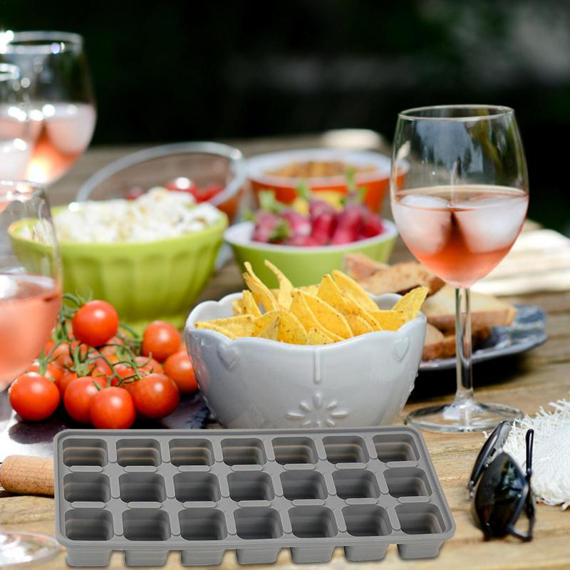 Tavă de gheață Cuburi de gheață din silicon pentru hochei pe gheață Cutie de gheață pentru înghețată cu capac 21 de grile Producător de gheață Formă pentru cuburi de gheață Formă din silicon pentru frigider