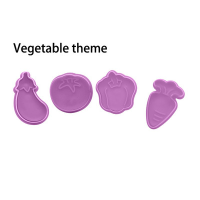 4 tk / komplekt DIY multifilmi küpsisevormi küpsise lõikur 3D multifilmi küpsise tempel ABS plastist küpsetusvormi küpsise kaunistamise tööriistad