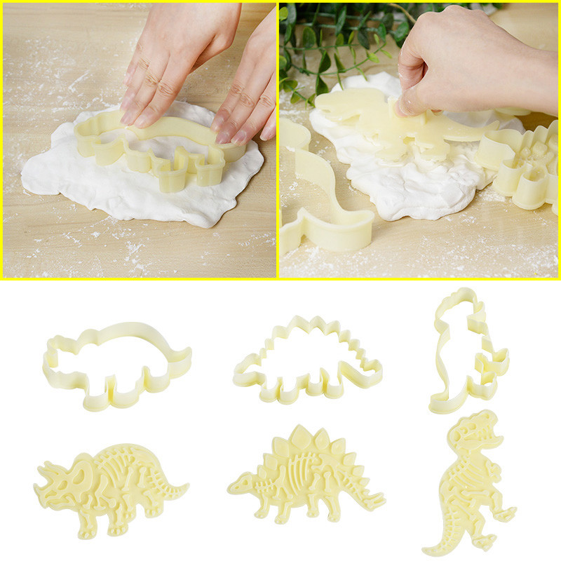 3 buc/set Dispozitiv de tăiat prăjituri cu dinozaur 3D Desert Fondant Tort Embsing Mold Desert Coacerea din plastic DIY Accesorii pentru tort de aniversare