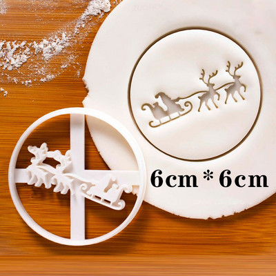 Kalėdų sausainių reljefinis formavimas animacinis filmas 3D Kalėdų Senelis Briedis Kaminas Židinys Fondant Antspaudas Tortas dekoravimo įrankiai Kepimo reikmenys