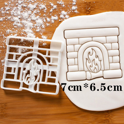 Kalėdų sausainių reljefinis formavimas animacinis filmas 3D Kalėdų Senelis Briedis Kaminas Židinys Fondant Antspaudas Tortas dekoravimo įrankiai Kepimo reikmenys