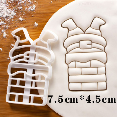 Kalėdų sausainių reljefinis formavimas animacinis filmas 3D Kalėdų Senelis Briedis Kaminas Židinys Fondant Antspaudas Tortas dekoravimo įrankiai Kepimo reikmenys