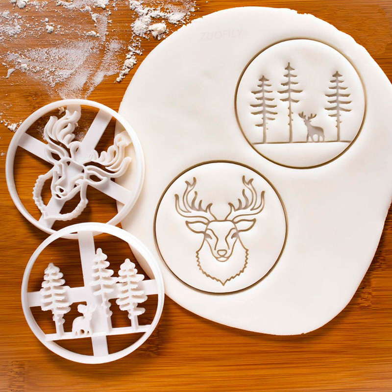 Kalėdų sausainių reljefinis formavimas animacinis filmas 3D Kalėdų Senelis Briedis Kaminas Židinys Fondant Antspaudas Tortas dekoravimo įrankiai Kepimo reikmenys