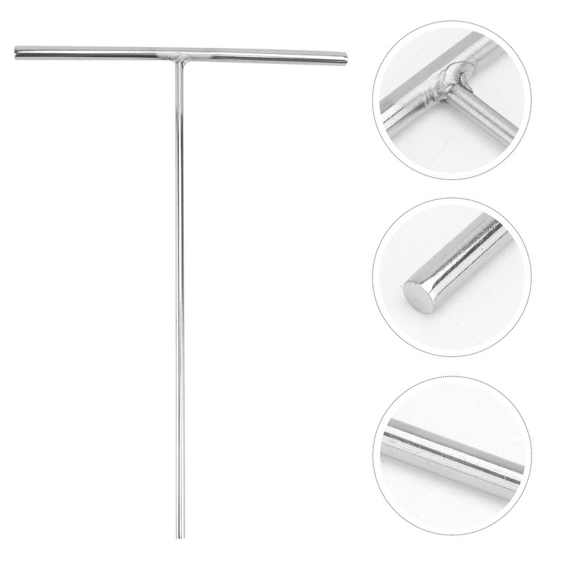 Dispozitiv de împrăștiat creponat Instrument pentru clătite Spatulă T Maker Unelte pentru răzuit Grăblă în formă de metal Ustensile din oțel cu bețișoare pentru împrăștiere tigăi