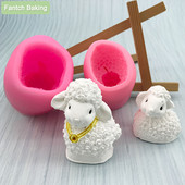 Γελοιογραφία Ζώο σιλικόνης μούχλα αρνιού Τροφή για μαλακό ασφαλές υλικό Καλούπι Ζάχαρη χειροτεχνία Φοντάν Εργαλείο ψησίματος Κέικ Διακόσμηση DIY
