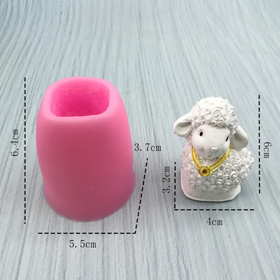 Γελοιογραφία Ζώο σιλικόνης μούχλα αρνιού Τροφή για μαλακό ασφαλές υλικό Καλούπι Ζάχαρη χειροτεχνία Φοντάν Εργαλείο ψησίματος Κέικ Διακόσμηση DIY