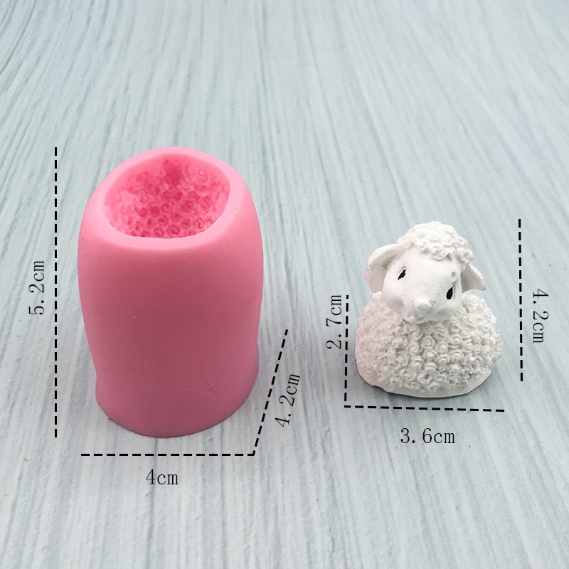 Γελοιογραφία Ζώο σιλικόνης μούχλα αρνιού Τροφή για μαλακό ασφαλές υλικό Καλούπι Ζάχαρη χειροτεχνία Φοντάν Εργαλείο ψησίματος Κέικ Διακόσμηση DIY