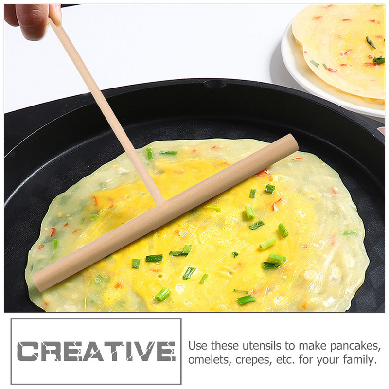 Greblă pentru clătite Ustensile de uz casnic Spatulă pentru fondant Spatulă pentru tort Ustensile de gătit Instrument pentru creponat Spatulă antiaderentă din lemn