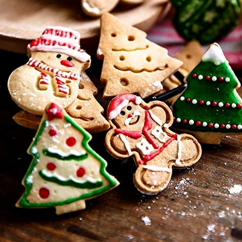 5 τμχ/σετ Χριστουγεννιάτικο μπισκότο κόφτης μελόψωμο Χριστουγεννιάτικο φόρμα νιφάδας χιονιού φόρμα μπισκότων άλκες DIY Διακόσμηση κέικ ψησίματος Navidad Δώρο