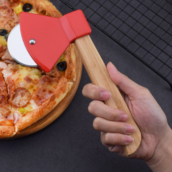 Ανοξείδωτο μαχαίρι κοπής με στρογγυλό τροχό για πίτσα με καπάκι Ρολό κόφτης ζύμης Κόφτης ζαχαροπλαστικής κουζίνας Αξεσουάρ ψησίματος Εργαλεία