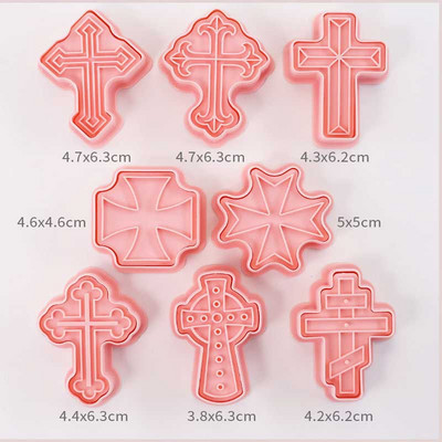 8 τεμάχια/σετ κόφτες μπισκότων Πλαστικά 3D σχήματος δεινοσαύρων κινουμένων σχεδίων που πιέζεται φόρμα μπισκότων Σφραγίδα μπισκότων κουζίνας ζαχαροπλαστικής ψησίματος