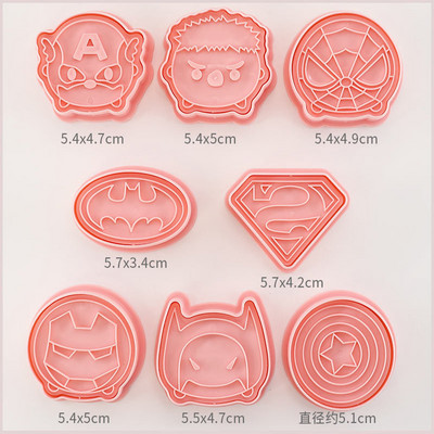 8 τεμάχια/σετ κόφτες μπισκότων Πλαστικά 3D σχήματος δεινοσαύρων κινουμένων σχεδίων που πιέζεται φόρμα μπισκότων Σφραγίδα μπισκότων κουζίνας ζαχαροπλαστικής ψησίματος