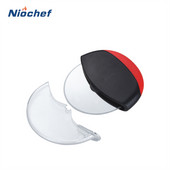 Μαχαίρι πίτσας από ανοξείδωτο ατσάλι Στρογγυλό κόφτη πίτσας με ρολό Αξεσουάρ κουζίνας ψησίματος Εργαλείο κοπής ζαχαροπλαστικής με καπάκι ρουλέτα