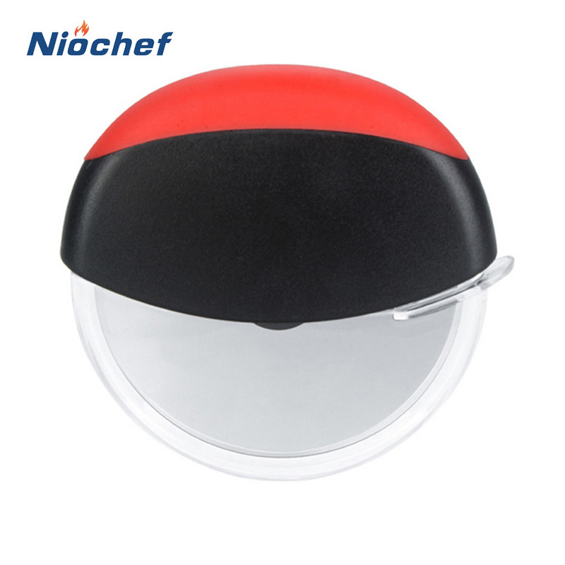 Μαχαίρι πίτσας από ανοξείδωτο ατσάλι Στρογγυλό κόφτη πίτσας με ρολό Αξεσουάρ κουζίνας ψησίματος Εργαλείο κοπής ζαχαροπλαστικής με καπάκι ρουλέτα