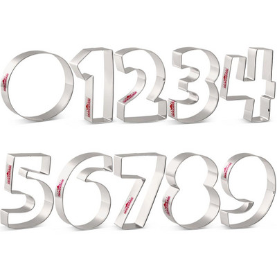 KENIAO 9 db számos sütivágó készlet gyerekeknek keksz fondant tészta kenyér szendvicsformák rozsdamentes acél nagy méretű sütiforma