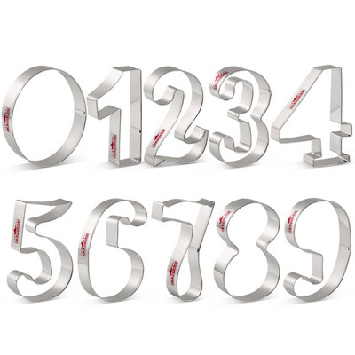 KENIAO 9 db számos sütivágó készlet gyerekeknek keksz fondant tészta kenyér szendvicsformák rozsdamentes acél nagy méretű sütiforma