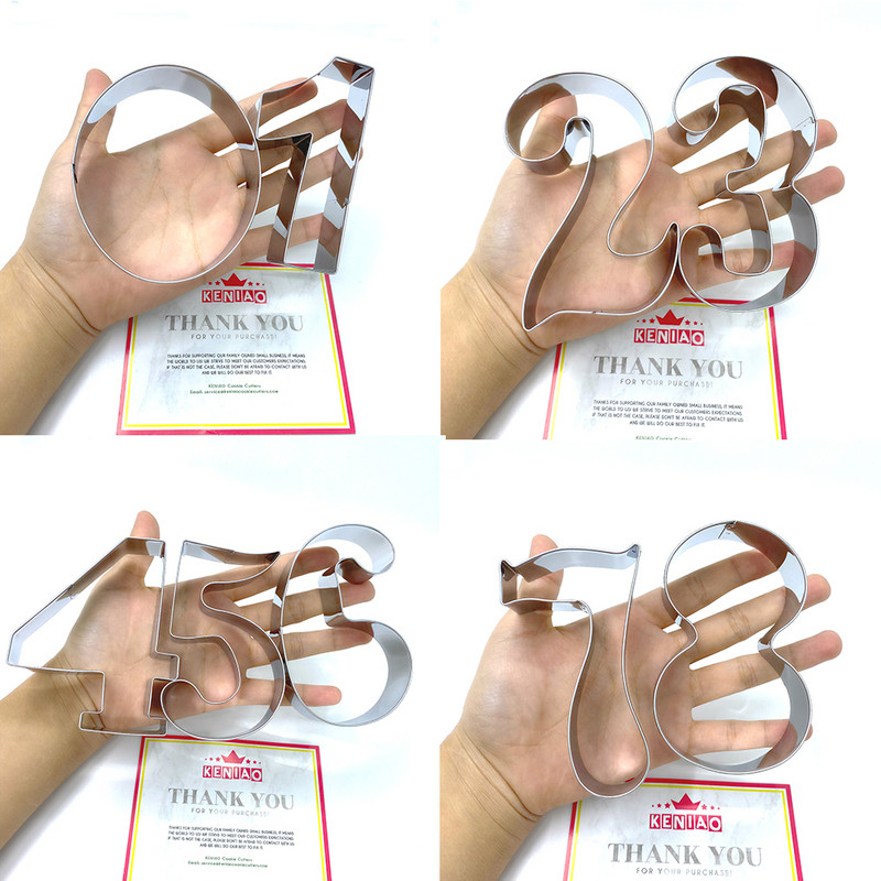 KENIAO 9 db számos sütivágó készlet gyerekeknek keksz fondant tészta kenyér szendvicsformák rozsdamentes acél nagy méretű sütiforma