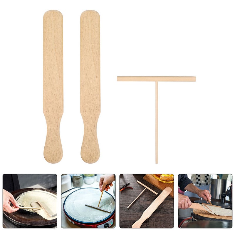 Instrument pentru creponat Dispozitiv de împrăștiat clătite Ustensile de gătit antiaderente Mașină de făcut crepe Set de ciocolată Grebla pentru clătite Crepe Spatulă pentru fondant