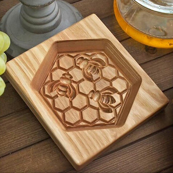 Дървена форма за бисквитки 3D форма за печене с релефно щамповане на торта Дървени форми за джинджифилови бисквитки Преса за бисквитки Приспособления за пекарни
