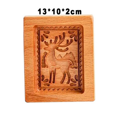 Puidust küpsisevormi lõikur 3D kooki reljeefne küpsetusvorm Puidust piparkoogivormid presslõikur pagarividinad