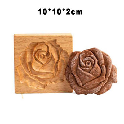 Puidust küpsisevormi lõikur 3D kooki reljeefne küpsetusvorm Puidust piparkoogivormid presslõikur pagarividinad