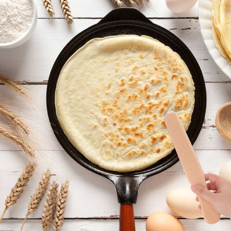 2 vnt medinis grėblio skleistuvas plokščias buko medienos barstytuvo indų rinkinys Rag Dosa barstytuvas