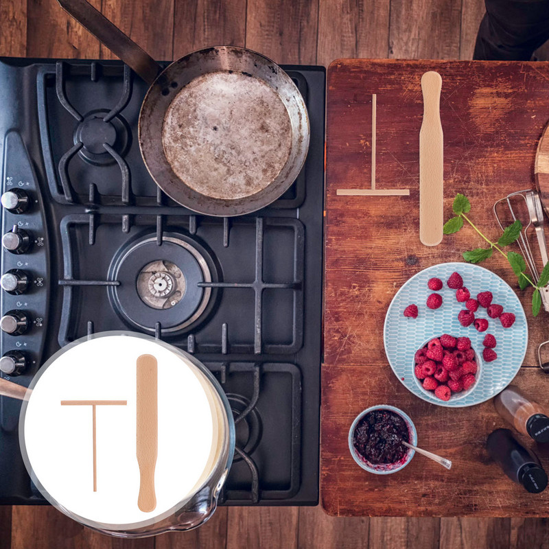 2 vnt medinis grėblio skleistuvas plokščias buko medienos barstytuvo indų rinkinys Rag Dosa barstytuvas