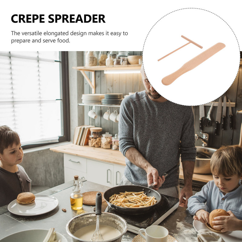 4 db Evőkészlet Krepp spatula palacsinta kiterítő eszköz Reggeli pizza készítő rács palacsinta gereblye készítő eszközök