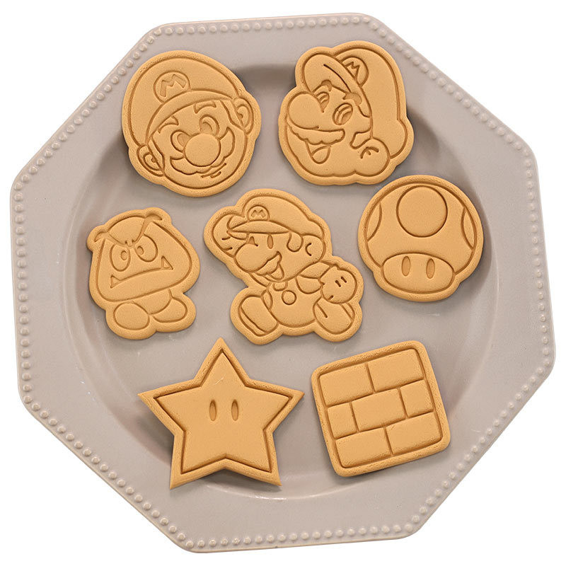 Formă de coacere Super Mary tăietor de prăjituri de desene animate instalator biscuiți ștanțat plastic DIY instrument de decorare a patiseriei accesorii pentru coacere