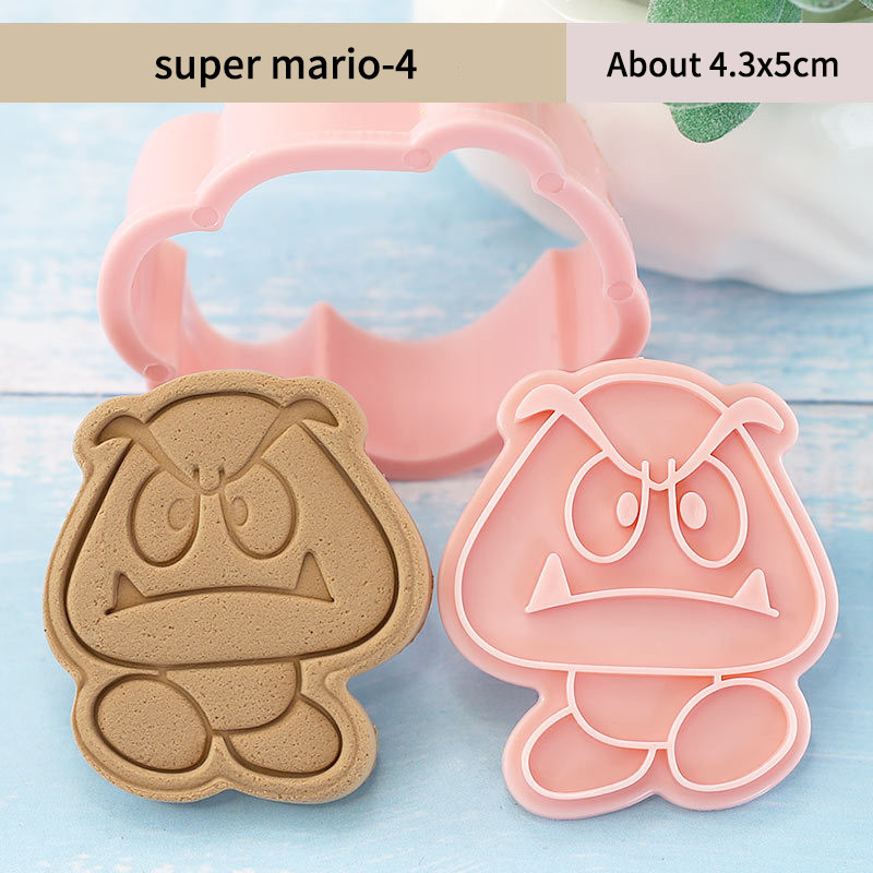 Formă de coacere Super Mary tăietor de prăjituri de desene animate instalator biscuiți ștanțat plastic DIY instrument de decorare a patiseriei accesorii pentru coacere
