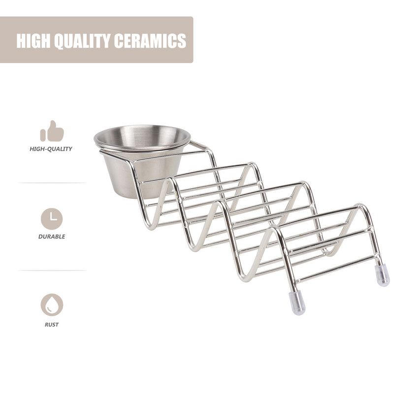 Metallist Taco restiga ahjualus Taco vitriinaluse hoidik Metallist kronsteinid Krepistatiiv Pannkoogid Taco plaat