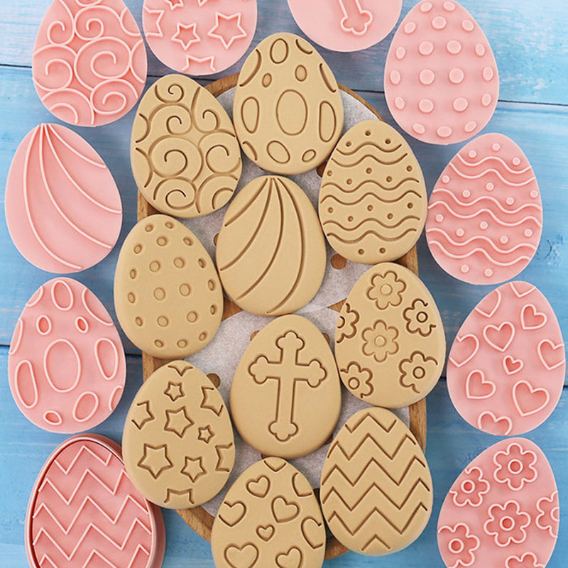 10 buc. Formă pentru prăjituri de Paște, borcan, sos, ștampilă de ciocolată, ouă de Paște fericit, pentru fondant, pentru decorare pentru petreceri, pentru copt