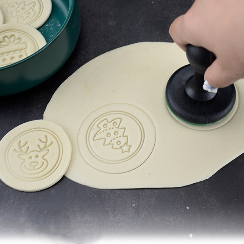 5 bucăți matriță pentru ștampila pentru prăjituri cu tema de Crăciun, matrițe pentru ștanțare pentru fondant, model de turtă dulce, model de elan, pentru copt, pentru petrecerea de Crăciun
