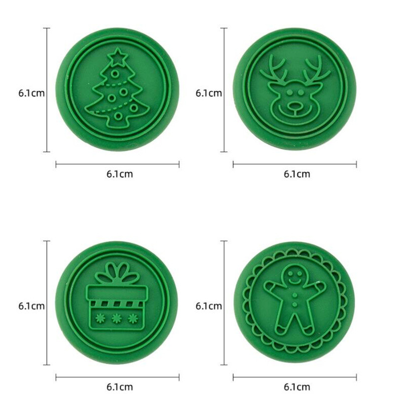 5 bucăți matriță pentru ștampila pentru prăjituri cu tema de Crăciun, matrițe pentru ștanțare pentru fondant, model de turtă dulce, model de elan, pentru copt, pentru petrecerea de Crăciun