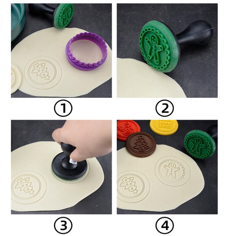 5 bucăți matriță pentru ștampila pentru prăjituri cu tema de Crăciun, matrițe pentru ștanțare pentru fondant, model de turtă dulce, model de elan, pentru copt, pentru petrecerea de Crăciun