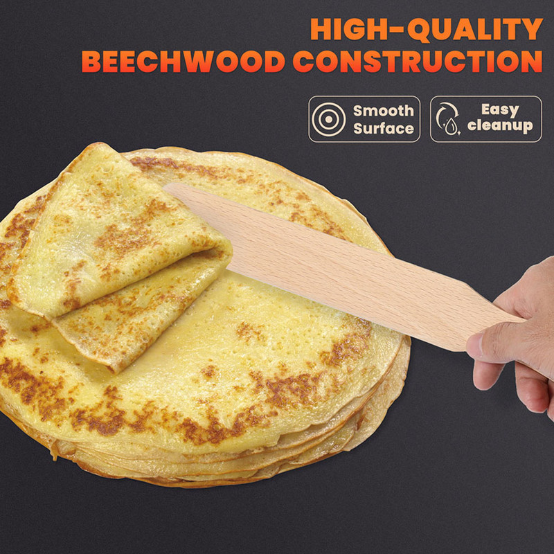 Blynų grėblys Nelipnus keptuvės rinkinys Krepų skleistuvas Kukurūzų pyragas Krepo įrankis Medinis nelipnus mentele