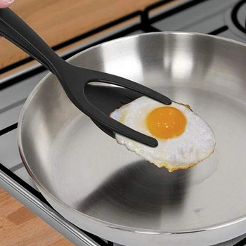 Прибори Шпатула за пържене на яйца 2 в 1 Пържола за пица Обръщаща се лопата Многофункционална незалепваща машина за обръщане на пържени яйца Кухненски инструменти