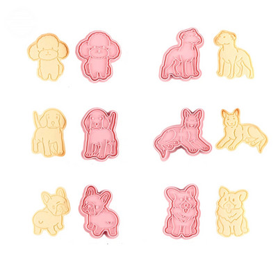 6 τεμ/σετ Τρισδιάστατα σκεύη ψησίματος για σκύλους γάτας Φόρμα μπισκότων φόρμα μπισκότων DIY Cartoon Press Φόρμα ψησίματος Χριστουγεννιάτικα εργαλεία για μπισκότα Δώρο