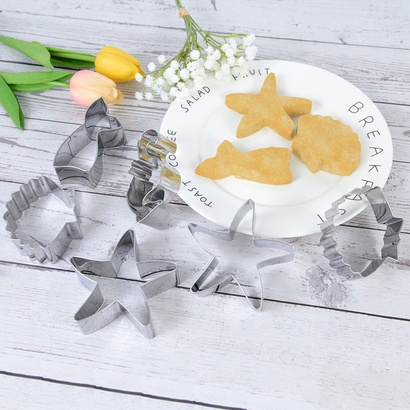 Cutter din oțel inoxidabil pentru biscuiți, coajă, stea de mare, hipocampus, ștampile pentru prăjituri, vase de copt, matriță pentru biscuiți, instrument de copt pentru petrecere