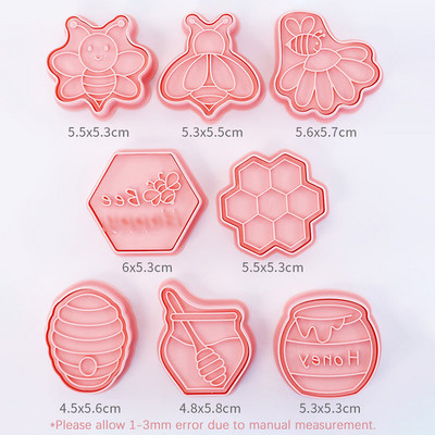 8 τμχ Κόφτες για μπισκότα αγροτικών ζώων Σφραγίδα τρισδιάστατων κινουμένων σχεδίων άλογο γουρούνι πρόβατο αγελάδας Φοντάν μπισκότων Καλούπια ψησίματος Εργαλείο ζαχαροπλαστικής κουζίνας