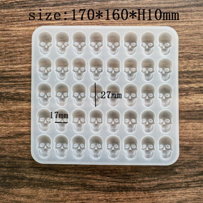 Εργαλείο ψησίματος σοκολάτας για μπισκότα κρανίου για το Halloween 40 πλέγματα Φόρμα ψησίματος σιλικόνης επαναχρησιμοποιήσιμο