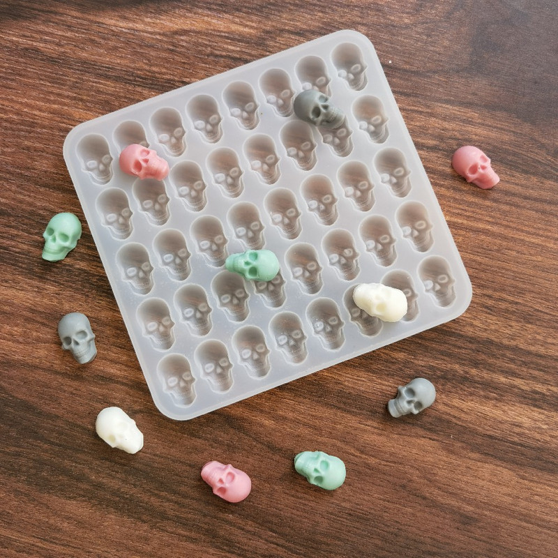 Εργαλείο ψησίματος σοκολάτας για μπισκότα κρανίου για το Halloween 40 πλέγματα Φόρμα ψησίματος σιλικόνης επαναχρησιμοποιήσιμο