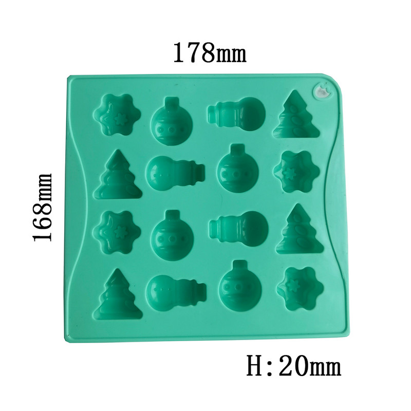 16 süvend šokolaadi želee vorm Lumememm jõulupuu sukad kellukesi šokolaadi Peokoogi kaunistamise tööriistad DIY silikoonvorm G