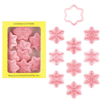 Alimente Fondant Moș Crăciun Decorare patiserie Plunger Formă pentru copt 3D Fulg de nea Mucegai pentru biscuiți de Crăciun Cutter pentru prăjituri