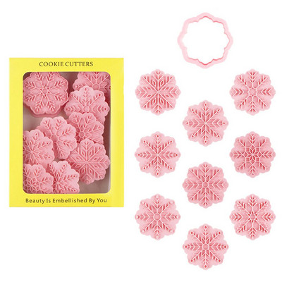 Alimente Fondant Moș Crăciun Decorare patiserie Plunger Formă pentru copt 3D Fulg de nea Mucegai pentru biscuiți de Crăciun Cutter pentru prăjituri