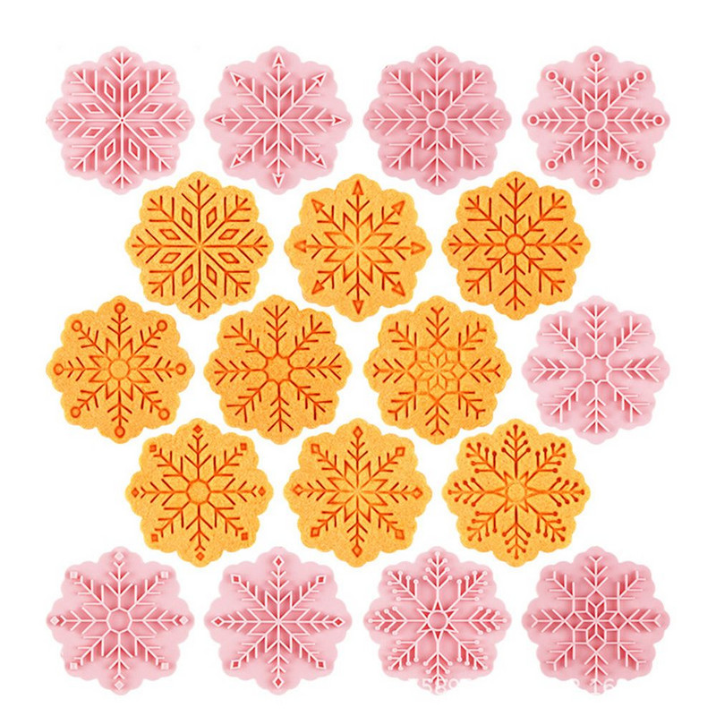 Alimente Fondant Moș Crăciun Decorare patiserie Plunger Formă pentru copt 3D Fulg de nea Mucegai pentru biscuiți de Crăciun Cutter pentru prăjituri