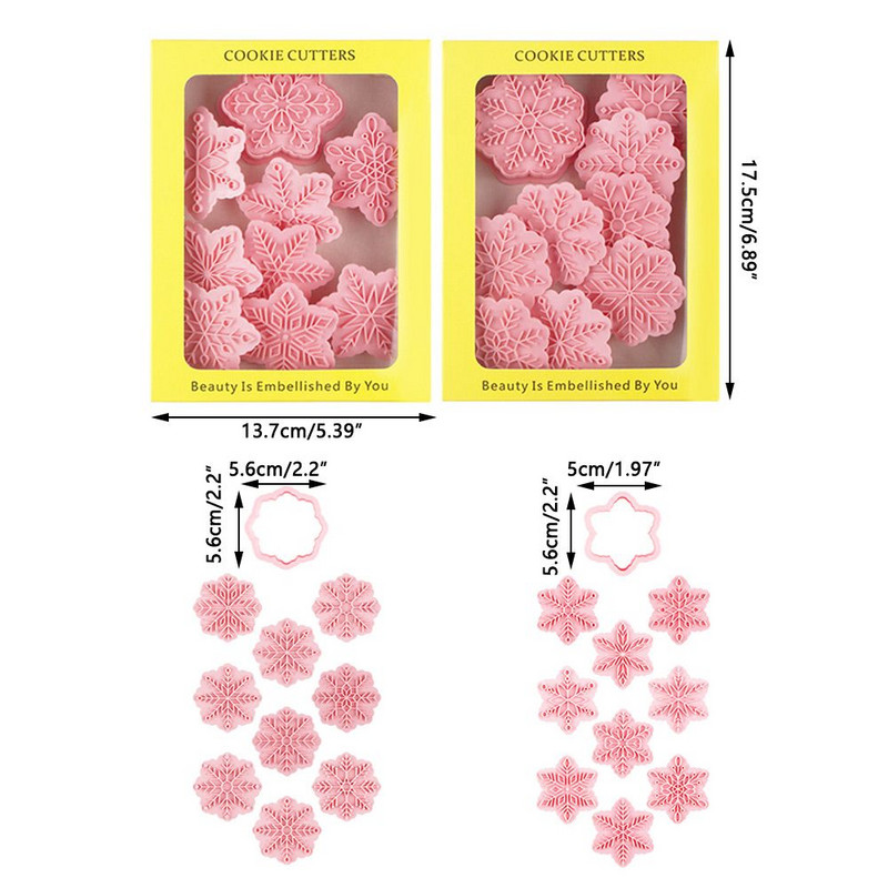Alimente Fondant Moș Crăciun Decorare patiserie Plunger Formă pentru copt 3D Fulg de nea Mucegai pentru biscuiți de Crăciun Cutter pentru prăjituri