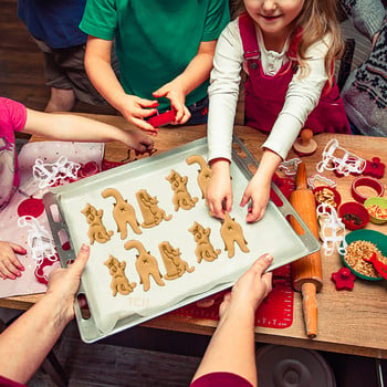 1/3 τμχ σετ Cat Cookie Cutters Φόρμα χαριτωμένης γάτας σε σχήμα μπισκότου χειρός Χριστουγεννιάτικο μπισκότο Σφραγίδα Εργαλεία ψησίματος