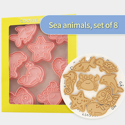 Set od 8 komada kalupa za pečenje, kalup za kolače sa crtanim životinjama, kalup za kolače, pas, medvjed, mačka, 3d stereo preša, pčela, kukac, biskvit, ukrasni kuhinjski alat