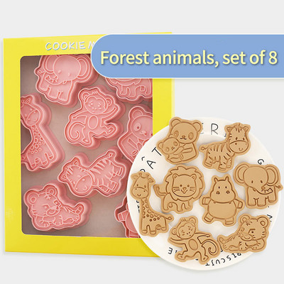 Set od 8 komada kalupa za pečenje, kalup za kolače sa crtanim životinjama, kalup za kolače, pas, medvjed, mačka, 3d stereo preša, pčela, kukac, biskvit, ukrasni kuhinjski alat